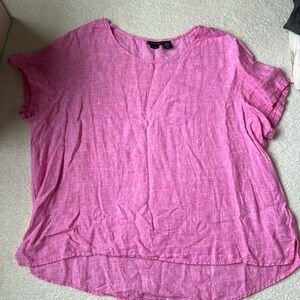 Tahari 2x pink linen tee